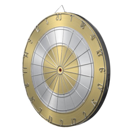Metallic Gold and Silver Circles Dartscheibe (Vorderseite rechts)