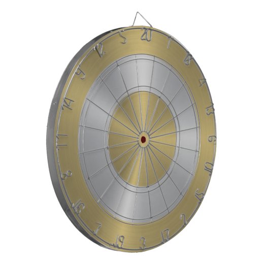 Metallic Gold and Silver Circles Dartscheibe (Vorderseite Links)