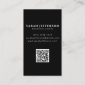 Metallic Gold Black Beruflich Earring Card Visitenkarte (Rückseite)