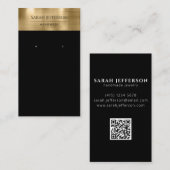 Metallic Gold Black Beruflich Earring Card Visitenkarte (Vorne/Hinten)