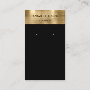 Metallic Gold Black Beruflich Earring Card Visitenkarte