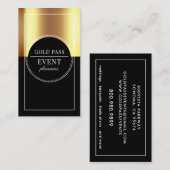 Metallic Gold Black Event Planner Visitenkarte (Vorne/Hinten)