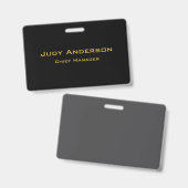 Metallic Gold & Black Professional Modern Elegant Ausweis (Front & Back)