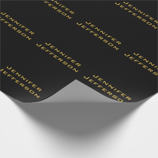 Metallic Gold & Black Professional Modern Elegant Geschenkpapier (Ecke)