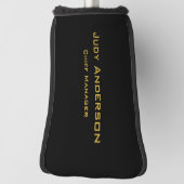 Metallic Gold & Black Professional Modern Elegant Golf Headcover (Rotieren 90)