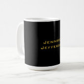 Metallic Gold & Black Professional Modern Elegant  Kaffeetasse (Vorderseite Links)
