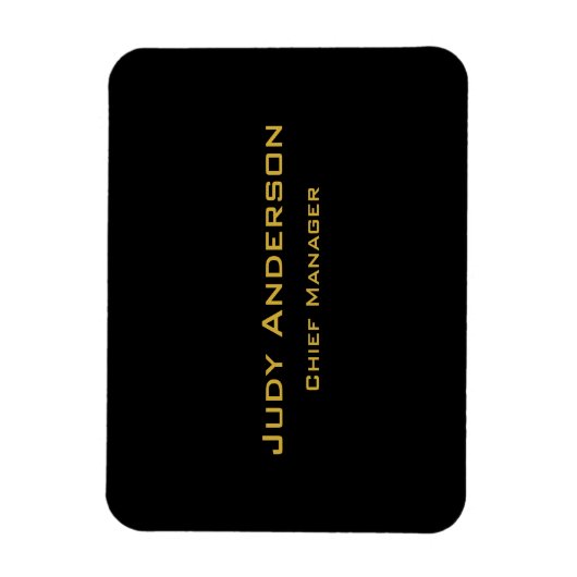 Metallic Gold & Black Professional Modern Elegant Magnet (Vertikal)