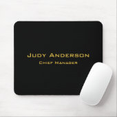 Metallic Gold & Black Professional Modern Elegant Mousepad (Mit Mouse)