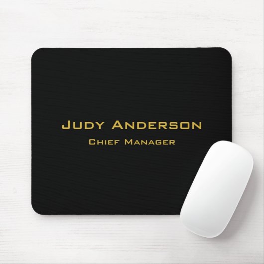Metallic Gold & Black Professional Modern Elegant Mousepad (Mit Mouse)
