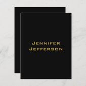 Metallic Gold & Black Professional Modern Elegant RSVP Karte (Vorne/Hinten)