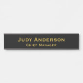 Metallic Gold & Black Professional Modern Name Pro Türschild (Vorderseite )