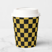Metallic Gold Black Square Pattern Paper Cups Pappbecher (Links)