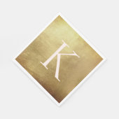 Metallic Gold & Blush Monogram Luncheon Napkins Serviette (Ecke)
