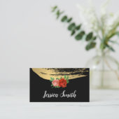 Metallic Gold Brushed Elegante Rose Visitenkarte (Stehend Vorderseite)