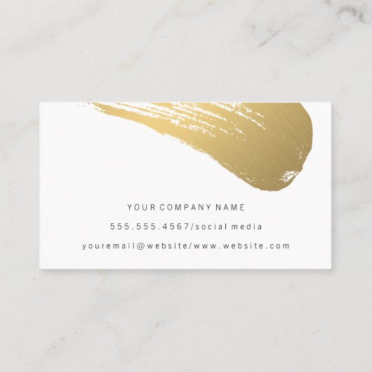 Metallic Gold Brushed Elegante Rose Visitenkarte (Rückseite)