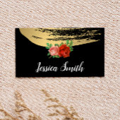 Metallic Gold Brushed Elegante Rose Visitenkarte