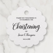 Metallic Gold Christening Baby Vielen Dank Geschenkanhänger (Rückseite)