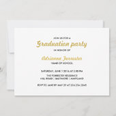 Metallic Gold Class of 2016 Typografy Foto Einladung (Rückseite)