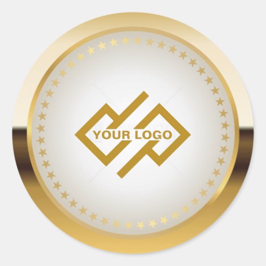 Metallic Gold Classic Round Aufkleber (Vorderseite)