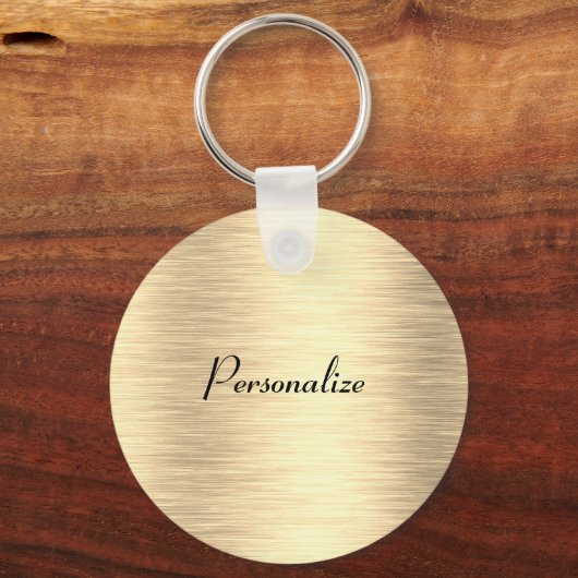 Metallic Gold Classic Round Schlüsselanhänger (Vorderseite)