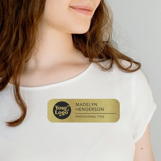 Metallic Gold Company Logo Mitarbeiter Magnetic Namensschild
