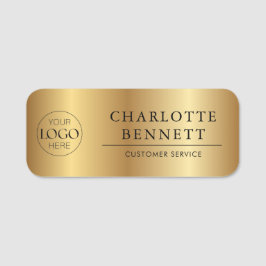 Metallic Gold Custom Logo Office Employee Staff Namensschild