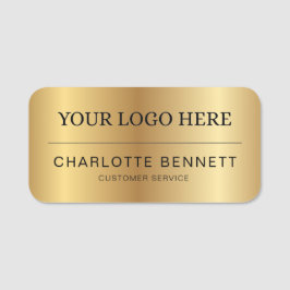 Metallic Gold Custom Logo Office Employee Staff Namensschild
