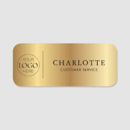 Metallic Gold Custom Logo Office Employee Staff Namensschild