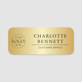 Metallic Gold Custom Logo Office Employee Staff Namensschild