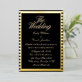 Metallic Gold Dark Wedding Folieneinladung