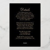 Metallic Gold Dark Wedding Folieneinladung (Rückseite)