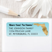 Metallic Gold Florida Karte Aqua Blue New Address (Insitu)