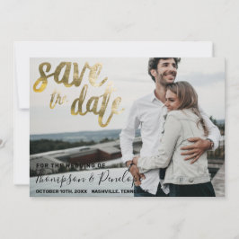 Metallic Gold Foil Elegante Hochzeit Save The Date