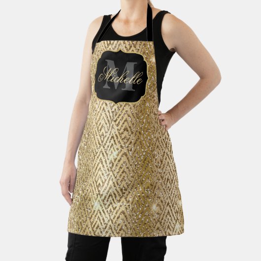 Metallic Gold & Glitzer Glam Art Deco Schürze (InSitu)