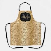 Metallic Gold & Glitzer Glam Art Deco Schürze (Vorderseite)