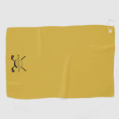 Metallic Gold Golf Towel Featuring Name and Logo Golfhandtuch (Horizontal)