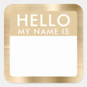 Metallic Gold Hallo mein Name ist Stickers (Vorderseite)