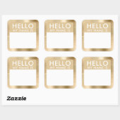 Metallic Gold Hallo mein Name ist Stickers (Blatt)