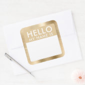 Metallic Gold Hallo mein Name ist Stickers (Umschlag)
