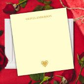 Metallic Gold Heart Valentines Day Personalized Notizblock