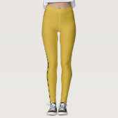 Metallic Gold Leggings with Black Side Stripe (Vorderseite)