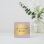 Metallic Gold Lila und sparkle gebürstet Quadratische Visitenkarte (Stehend Vorderseite)