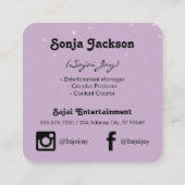 Metallic Gold Lila und sparsam gebürstet Quadratische Visitenkarte (Rückseite)