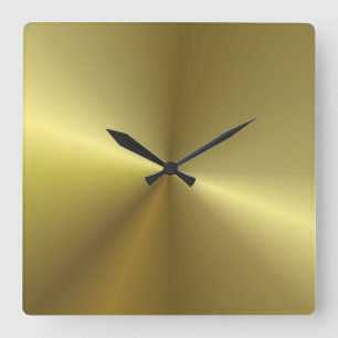 Metallic Gold Look Background Modern Template Quadratische Wanduhr