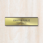 Metallic Gold Look Glamour Trendy Template Türschild (Vorderseite )