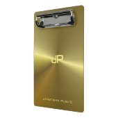 Metallic Gold Look Moderne Elegant Mit Monogramm Mini Klemmbrett (Gewinkelt2)