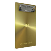 Metallic Gold Look Moderne Elegant Mit Monogramm Mini Klemmbrett (Schrägansicht)