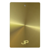 Metallic Gold Look Moderne Elegant Mit Monogramm Mini Klemmbrett (Rückseite)