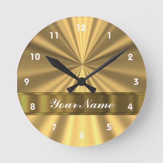 Metallic Gold looking Runde Wanduhr (Vorderseite)