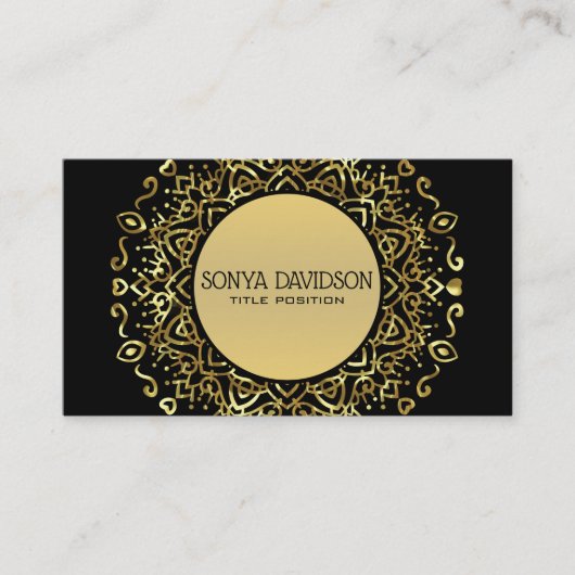Metallic Gold Mandela Visitenkarte (Vorderseite)